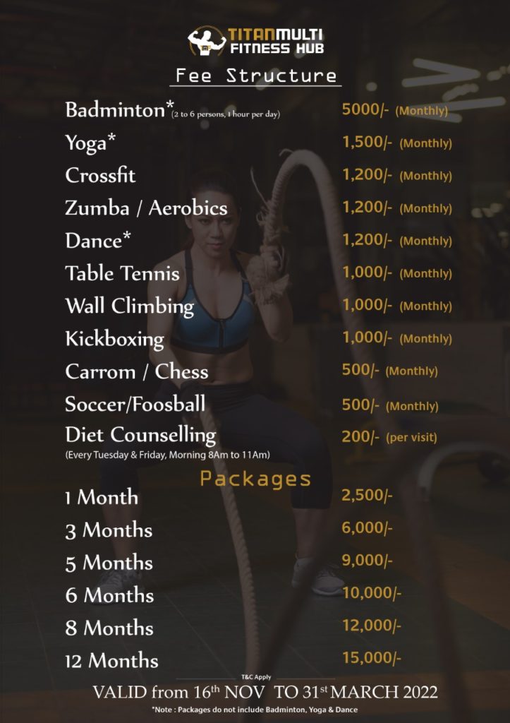 Titan Multi Fitness Hub Pricing List